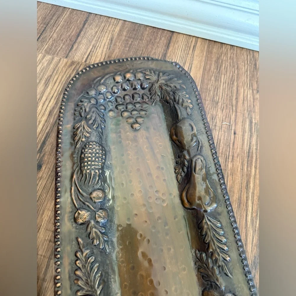 VINTAGE HAMMERED COPPER FRUIT TRAYS 2 (Made IN INDIA) - Picture 5 of 9
